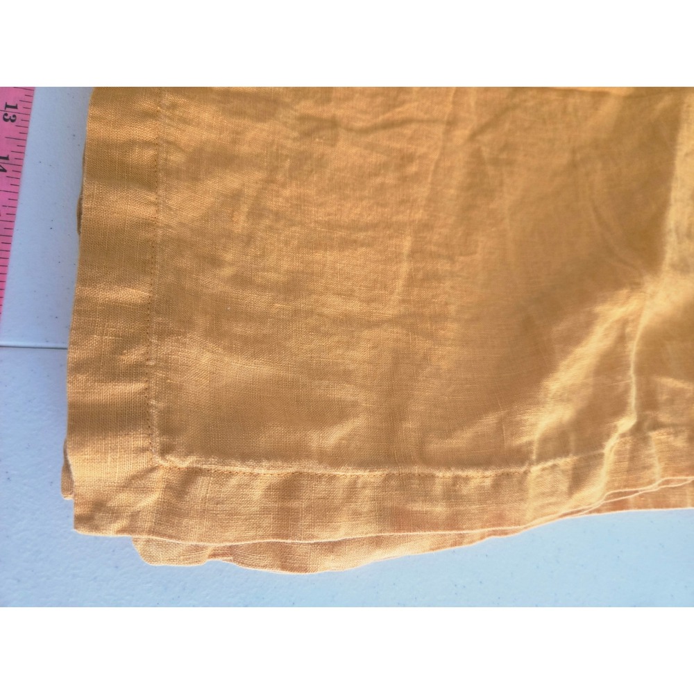Sur La Table Cloth Napkins Linen Set of 6 Mustard Orange Square - Picture 5 of 5
